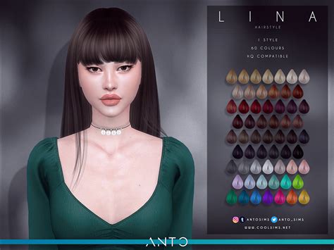 Lina Long Straight Hair With Fringe By Anto At Tsr Sims 4 Updates