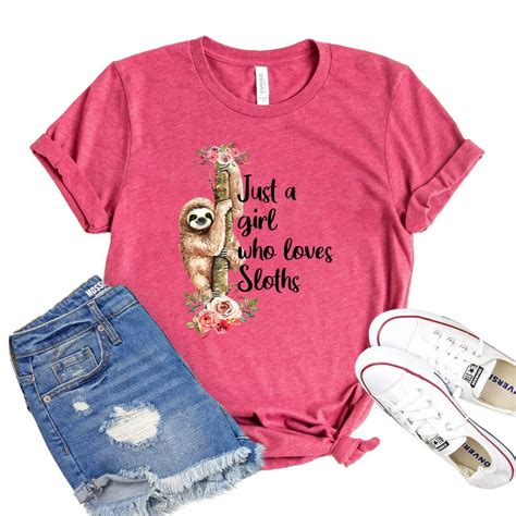 Janeseapparel Just A Girl Who Love Sloths T Shirt Animal Lover Shirt