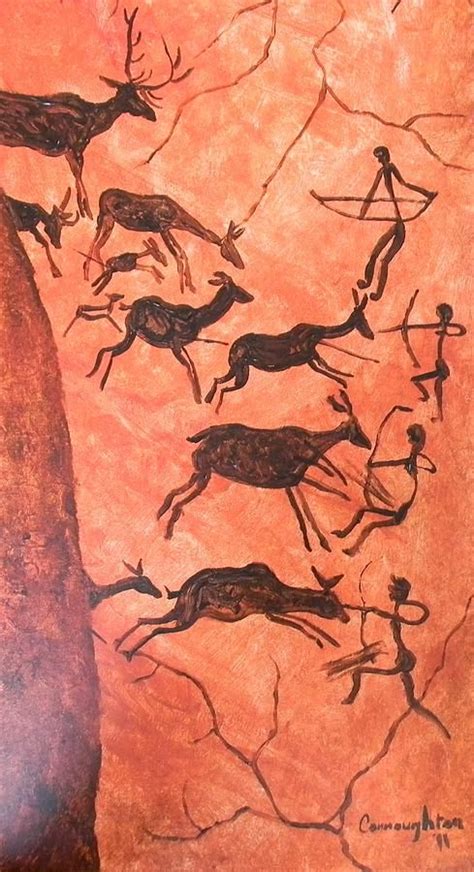 Neolithic Hunt By John Connaughton Prehistoric Painting Prehistoric