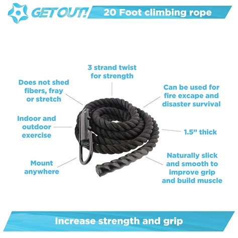 Workout Fitness Climbing Rope Gym Exercise Battle Rope In Black Ebay