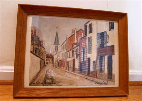 Maurice Utrillo 1950s Framed Lithograph Print By Tooartfulforyou