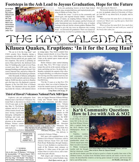 The Kaʻū Calendar News Briefs Hawaiʻi Island Jun 26 2018