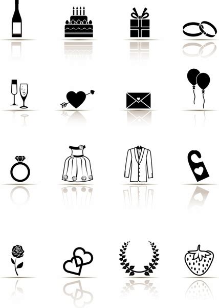 Icon Set Wedding Vectors Graphic Art Designs In Editable Ai Eps Svg