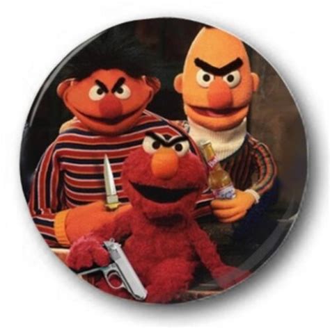 Bad Muppets 25mm 1 Button Badge Kids Retro Tv Sesame Street 70s 80