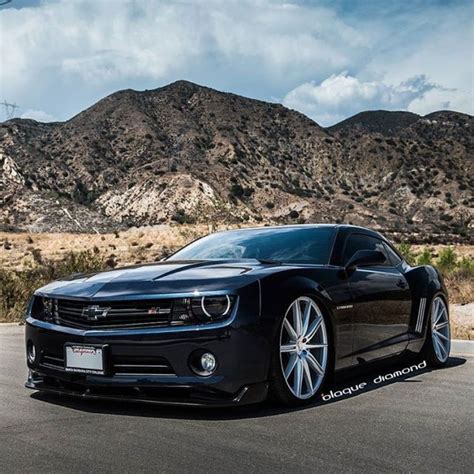 Blaque Diamond Wheels — Bagged Chevy Camaro On 22 Staggered Bd 9s In