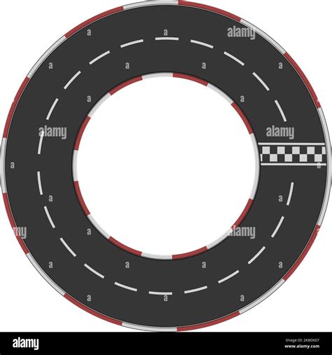 Round Racetrack Icon Cartoon Vector Car Race Top View Stock Vector