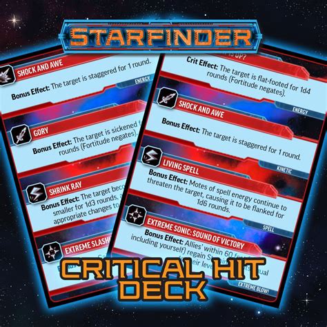 Starfinder Heres A Closer Look At The Starfinder Critical Hit Deck