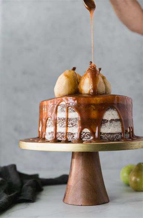 Spiced Pear Cake With Brown Butter Buttercream And Chai Salted Caramel