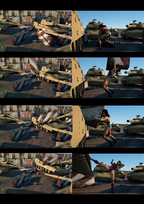 Wonder Woman Smashes A Tank 3 Bam By Dahrialghul On Deviantart