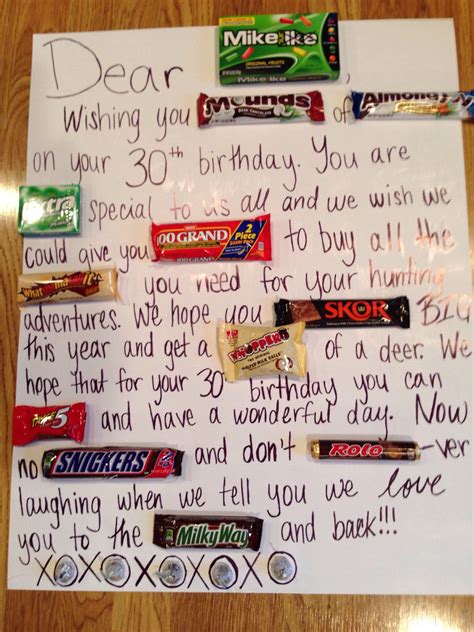 Candy Bar Birthday Card 80th Birthday T Ideas For Men Birthday