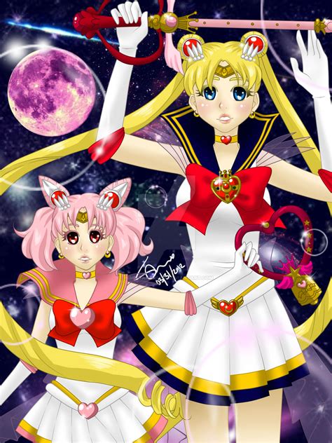 Super Sailor Moon And Chibi Moon By Hime Takamura On Deviantart