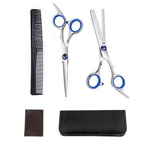 5 Pcs Hair Cutting Scissors Set With Hairdressing Scissors Thinning
