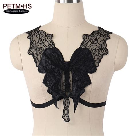 Women Sexy Lace Sheer Harness Cage Bralette Pastel Goth Fetish Exotic