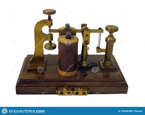 Old Ancient Telegraph Device Isolated Over White Background Stock Photo