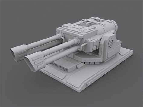 3d Model Game Ready Turret Cgtrader