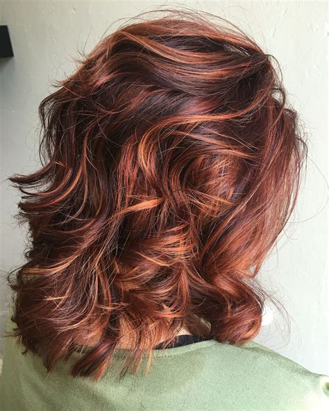 A lighter complexion with a pinkish skin tone will generally. Rv base with copper/orange highlights | Dark auburn hair ...