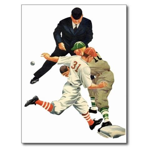 Vintage Sports Baseball Players Safe At Home Plate Postcard Zazzle
