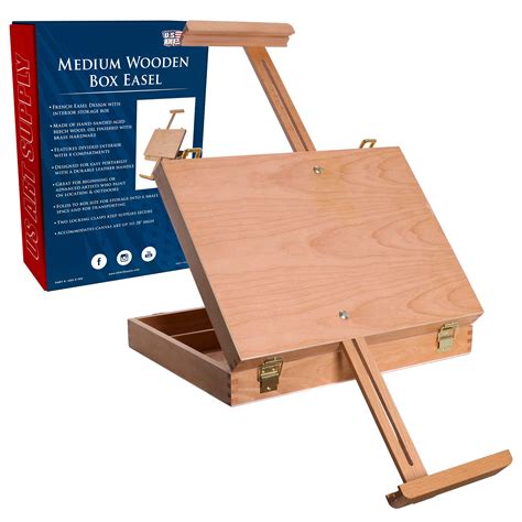 Us Art Supply Newport Medium Adjustable Wood Table Sketchbox Easel