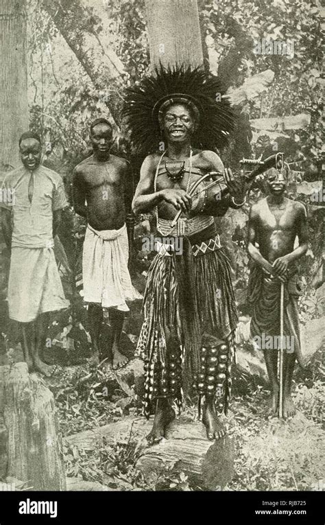 Angoni Ngoni Tribesman Performer Nyasaland East Africa Then Part