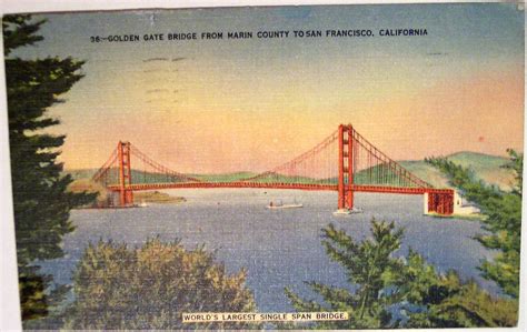 Vintage Postcard Golden Gate Bridge San Francisco Cal Flickr