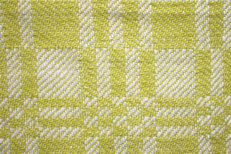 Yellow And White Woven Fabric Texture With Squares Pattern Picture