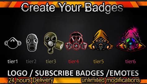 Gas Mask Twitch Sub Badges Emotesmaker