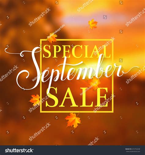 Special September Sale Blurred Autumn Background Stock Vector 472754248