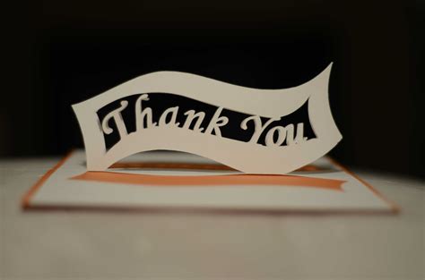 Ribbon Thank You Pop Up Card Template