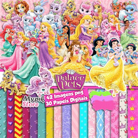 Super Kit Digital Disney Princesas Palace Pets Elo7