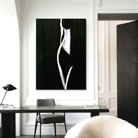 Jqhyart Wall Art Pictures For Living Room Home Decor Modern Nude Painting Female Form Black