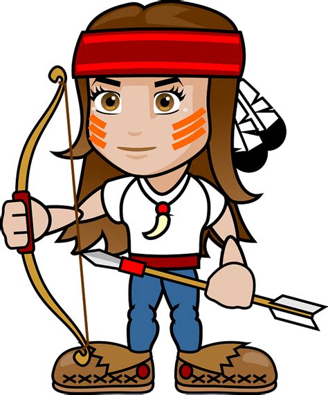 Native American Archer Girl Clipart Free Download Transparent Png