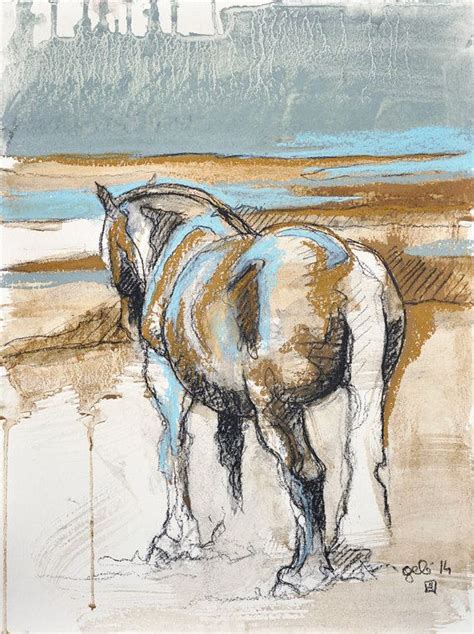 Equine Life 1 Black Chalk And Pastels Horse By Benedictegele Art à