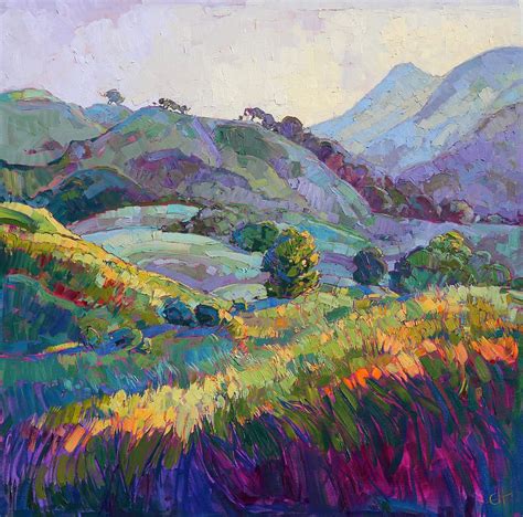 Jeweled Hills By Erin Hanson Landscape Art Landscape Paintings Art
