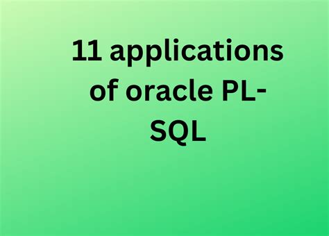 Applications Of Oracle Pl Sql Spark Databox