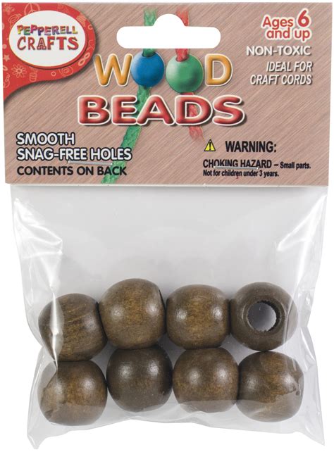 Round Wood Beads 20mm 8pkg Walnut Ebay