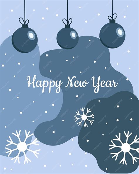 Premium Vector Happy New Year Postcard With Decorations