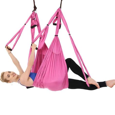 Aerial Yoga Hammock Handles Strap Home Gym Hanging Belt Swing Anti Sunsetgrassland Yoga