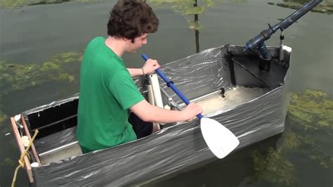 No wood, plastic or niberglass 6. Duct Tape Boat - First Test of My Sons Latest Project ...