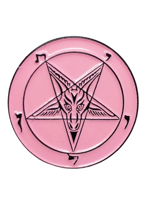 Mysticum Luna Pink Satans Signet Pin Badge Attitude Clothing