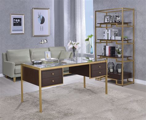 Yumia Office Desk 92785 In Gold By Acme Woptions