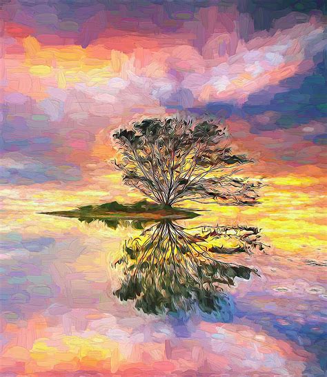Tree Reflection 2 Painting By Nenad Vasic