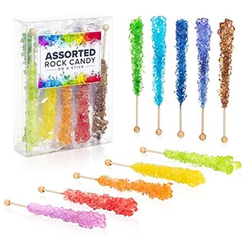 Buy Candy Envy Assorted Rock Candy Crystal Sticks 10 Indiv Wrapped