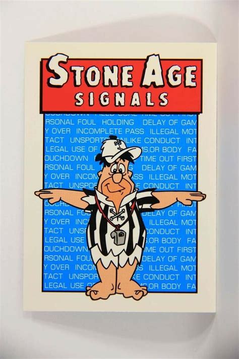 The Flintstones Nfl 1993 Card 93 Stone Age Signals Unsportsmanlike