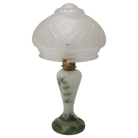 French Art Deco Petitot Glass Wings Table Lamp 1930s Design At 1stdibs