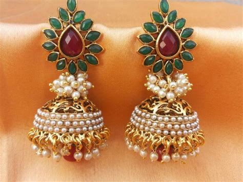 Aashiqui 2 Earringspretty Polki With Pearls Jhumka Urshi Collections 102577
