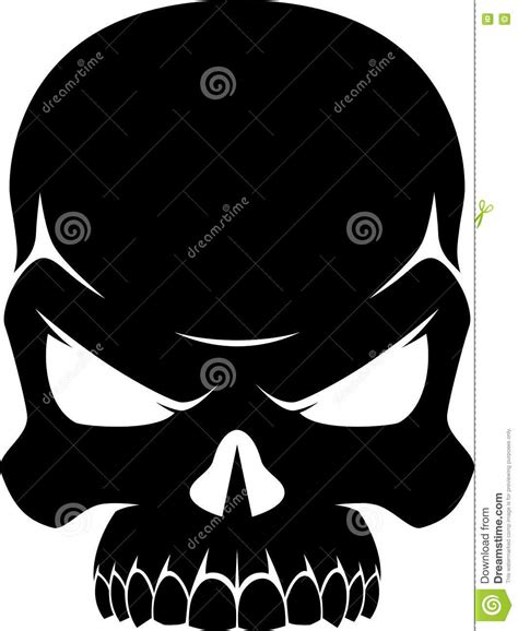 Human Skull Black And White Stock Vector Illustration Of