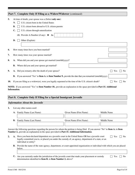 Form I 360 Petition For Amerasian Widower Or Special Immigrant