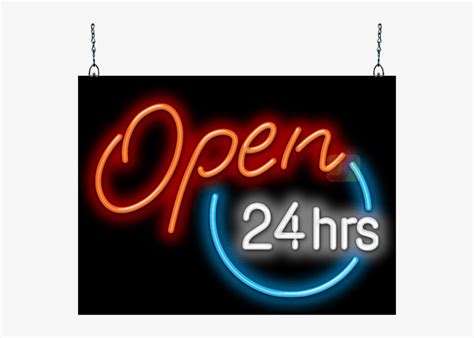 Open 24 Hours Neon Sign Transparent Png 550x505 Free Download On