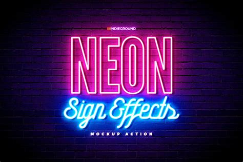 Ad Neon Sign Effects By Indieground Design Inc On Creativemarket