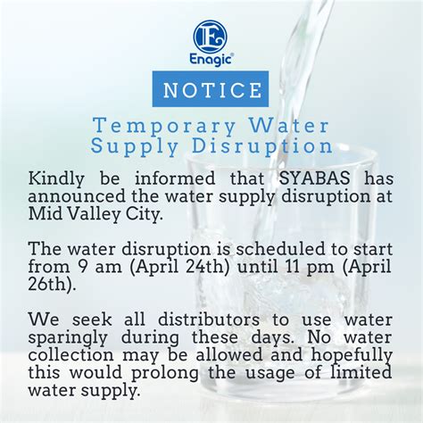 No Water Supply Notice Water Shut Off Notice To Tenant Template For Landlords No Water